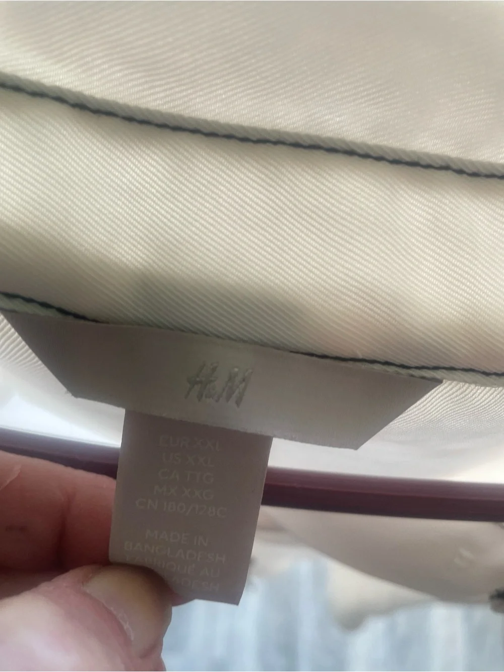 H&M Sheer Cream Button-Down Blouse with Contrast Trim - Picture 3 of 8